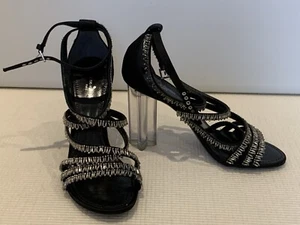 Authentic Louis Vuitton Black Sandals heels, Size 37/US 6.5 - Picture 1 of 12