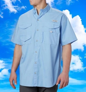 Columbia PFG Bonehead Blue Vented Surf Pro Fishing Shirt Mens Medium New Tags - Picture 1 of 12