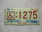 Dakota du Sud 1992 plaque d'immatriculation fauteuil roulant # 1275