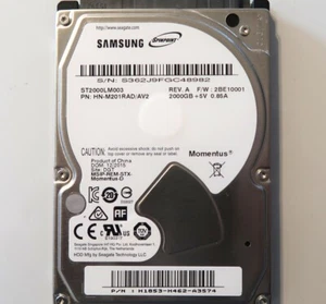 Samsung ST2000LM003 HN-M201RAD/AV2 H1853-H462 2BE10001 (S362) 2.5" 2TB 12/2015 - Picture 1 of 1