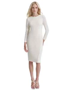 DKNY Women's Plus Size Long-Sleeve Round-Neck Sheath Dress, Eggshell, SIZE-16W - Picture 1 of 3