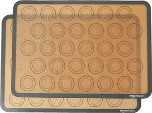Amazon Basics Silicone, Non-Stick, Food Safe Baking Mat, Pack of 2, New Beige/Gr - Picture 1 of 6