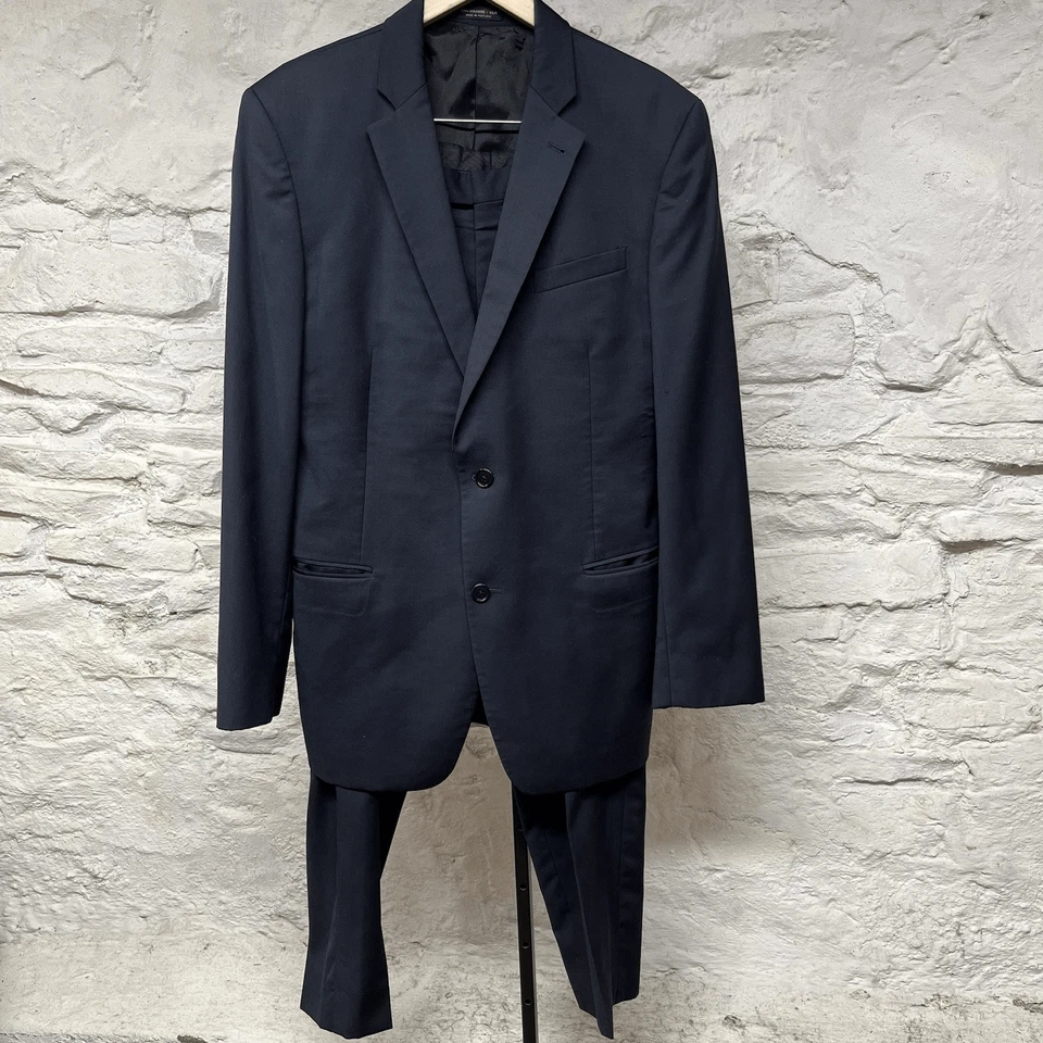 John Varvatos Suit Mens 42 Reg Blue Blazer Jacket Pants Wool 2 Piece - Image 1 of 4