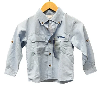 Camisa de pesca Prodoh para niños 6 ventilados manga larga con lengüeta enrollable abotonada UPF 50+ NUEVA Foto 1 de 4