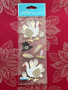GOBBLE GOBBLE- HAPPY THANKSGIVING TURKEY JOLEE'S 3D STICKERS SHIPS FREE - Picture 1 of 1