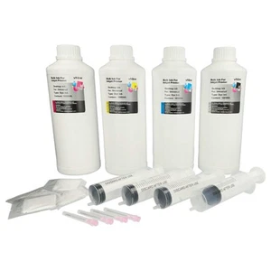 4x 1000ml Refill Ink B/C/M/Y for HP - Afbeelding 1 van 9