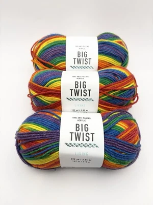 BIG TWIST Living Acrylic Yarn Inclusivity 199yd 3.85oz Each Rainbow - Image 1 of 4