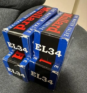 Mullard EL34 Matched Quad Vakuumröhren gebraucht 4er Pack sauberer Klang getestet - Bild 1 von 3
