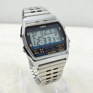 RARE VINTAGE RETRO TIMEX LCD ALARM CHRONOGRAPH TIMER WATER RESISTANT MEN'S WATCH - Picture 1 of 10
