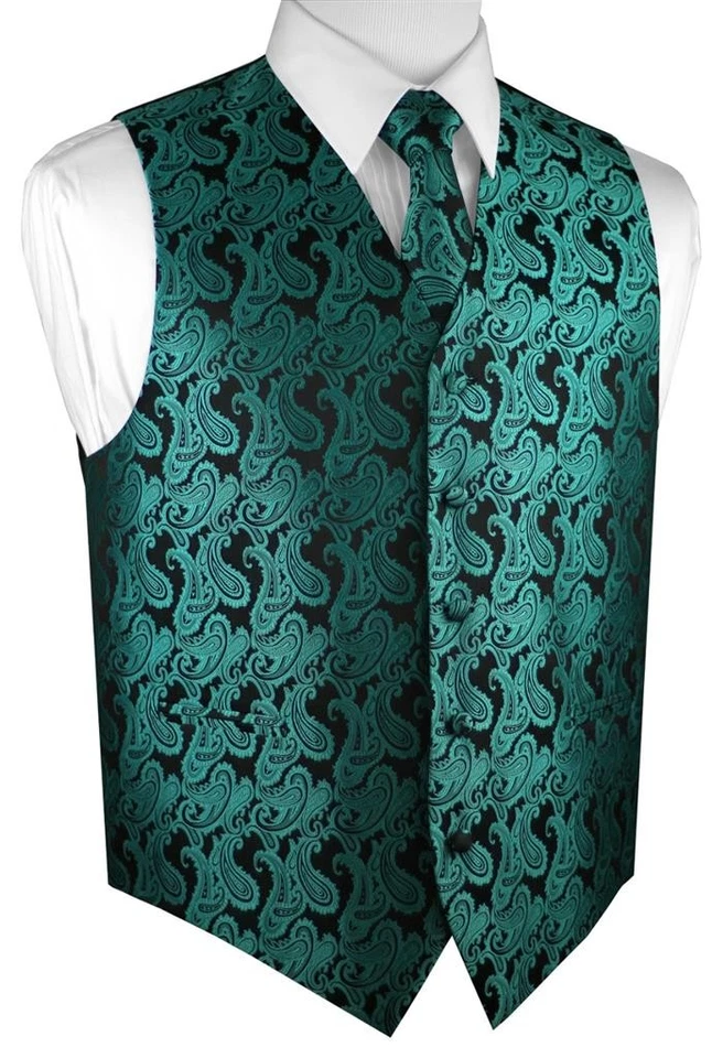 Chaleco, corbata y pañuelo formal de esmoquin de cachemira para hombre. Boda, graduación, crucero Foto 1 de 1