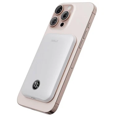 iWALK Magnetic Power Bank 5000mAh Fast Charge USB-C LED Display Fast- White
