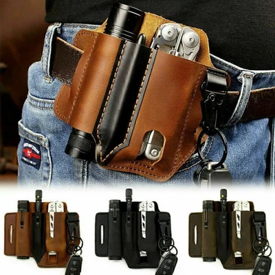 Echt Leder Multitool Lederscheide EDC Pocket Organizer Holster Tasche Herren DE - Bild 1 von 4