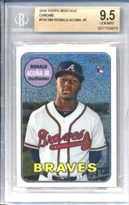 2018 Topps Heritage Chrome #THC580 Ronald Acuna JR. RC /999 BGS 9.5 Gem Mint!! - Picture 1 of 2