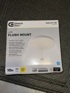 Commercial Electric 10" White Close Light LED Flush Mount Ceiling Bright White - Picture 1 of 1