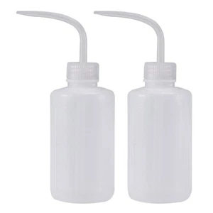 2 Pcs Pointed Watering Bottle Sample Bottles Travel Lash Cleaning Curved Neck - Picture 1 of 12