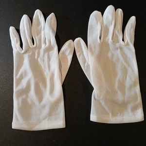 Sheer White Gloves 9 In Middle Finger To Hem - Bild 1 von 2