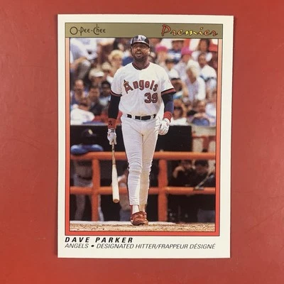 1991 O-Pee-Chee Premier Baseball Dave Parker cartão #94 HOF Angels Pirates - Imagem 1 de 2