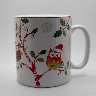 222 Fifth Enchanted Woods Holiday Owl Mug Fine China Dishwasher Microwave Safe - Image 1 of 4