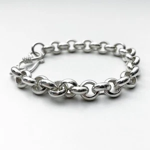 BRACCIALE BELCHER ARGENTO STERLING - 7 POLLICI - ARGENTO 925 8mm 17 grammi - Foto 1 di 4