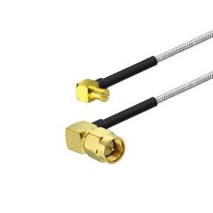 Cable RF macho a MCX macho ángulo recto RG405 12" para antena coleta inalámbrica - Imagen 1 de 3