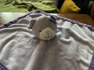 TIDDLIWINKS PURPLE TEDDY BEAR BABY SECURITY BLANKET STUFFED PLUSH TOY SOFT LOVEY - Image 1 of 4