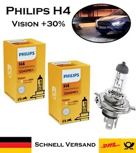 2x Philips H4 Vision 60/55W 12V 12342PRC1 +30% in più luce lampada di ricambio alogena - Foto 1 di 4