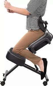 DRAGONN (By VIVO) Ergonomic Kneeling Chair with Back Support, Adjustable Stool f - Picture 1 of 7
