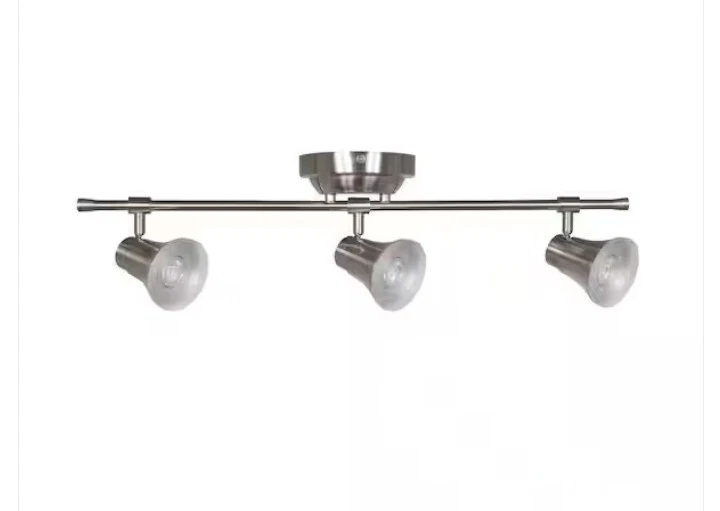 Hampton Bay Solo 2 Ft. 3-light Satin Nickel LED Fixed Track With 400 Lm/head