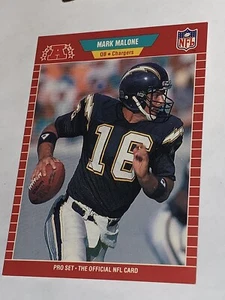 Tarjeta de fútbol americano 1989 Pro Set #362 Mark Malone - Imagen 1 de 2