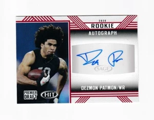 2020 SAGE HIT Autographs Red #A87 Dezmon Patmon RC Auto Washington State Colts - Bild 1 von 2
