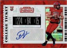 2019 Panini Contenders Draft Picks Cracked Ice #269 Justice Hansen Auto /23