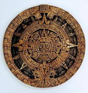 18 Zoll aztekische Solar Xiuhpohualli & Tonalpohualli Wandkalender Skulptur Plakette - Bild 1 von 4