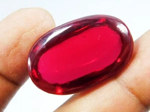 54.50 Ct Natural Mozambique Red Ruby Oval Cabochon Loose Gemstone Certified - Picture 1 of 6