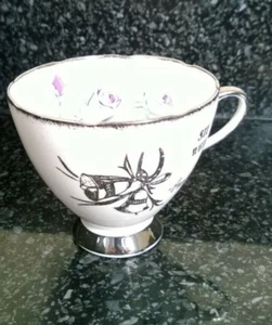 Vintage Porcelain China Gladstone China Honeymoon Rose Sliver Wedding Tea Cup - Picture 1 of 6