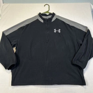 Under Armour Womens XXL Fleece Pullover 1/4 Zip Long Sleeve Black Gray - Picture 1 of 10