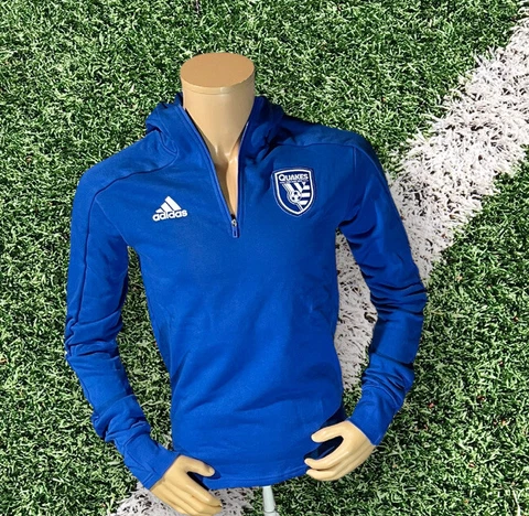 [FI1445] Mens Adidas San Jose Earthquakes 3-Stripes Travel Jacket Sz Small Cover