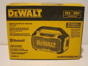 DEWALT DCR010 12V/20V-MAX JOBSITE Bluetooth Speaker CORD/CORDLESS NISB FREE SHIP