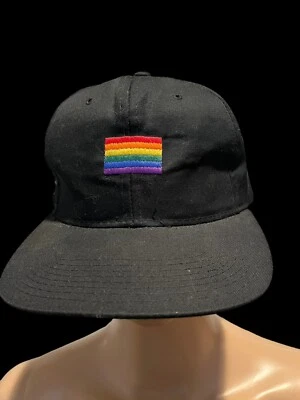 Sombrero Negro Lgbtq Bandera Arco Iris Ajustable  Foto 1 de 4