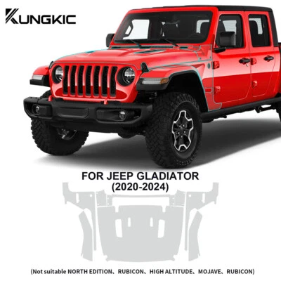 For Jeep Gladiator 2020-2024 Hood Fender Precut Paint Protection Film Clear PPF - Image 1 of 4