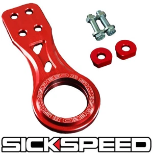 ALUMINUM FRONT BUMPER HIGH STRENGTH TOW HOOK RED RING SET RACING KIT P3 - Picture 1 of 1