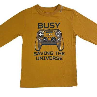 Camiseta manga longa The Children’s Place “Busy Saving The Universe” nova com etiquetas tamanho P (5) - Imagem 1 de 4