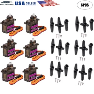 6x Metal Gear 9g MG90S Micro Servo Motor High Speed RC Helicopter Car Racing - Picture 1 of 12