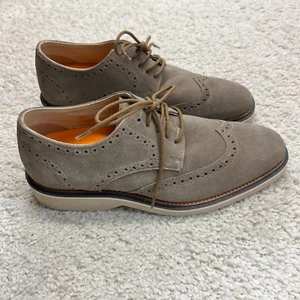 Thomas & Vine Mens Size 9 Chadwick Derby Comfort Foam Shoes Taupe Suede Lace Up - Picture 1 of 10