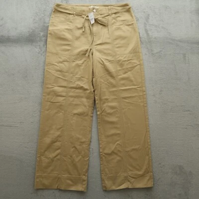 Pantalones chinos Loft para mujer talla 14 beige tiro alto pierna ancha algodón 29,5" entrepierna Foto 1 de 4