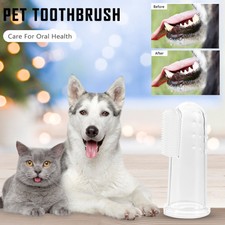 10Pcs Dog Soft Finger Toothbrush Pet Oral Dental Brush Reduce Plaque Tartar