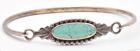 Vintage Sterling Silver & Natural Turquoise "BOMA" Signed Front Opening Bracelet