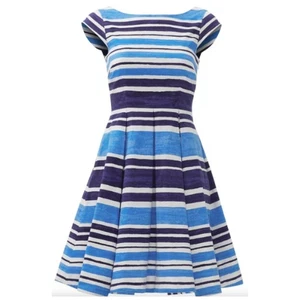 Kate Spade Mariela Fit & Flare Flügelärmel Kleid Damen 6 blau weiß Streifen - Bild 1 von 11