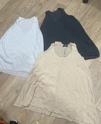 Surrealist USA Top/Tank. Lot of 3  Sz.1 Grey/ Silver/ Beige polyester/rayon. - Image 1 of 4