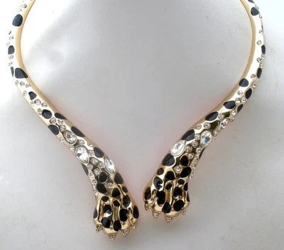 Collar Pata Pantera Oro con Cristal y Esmalte por Betsey Johnson Foto 1 de 4