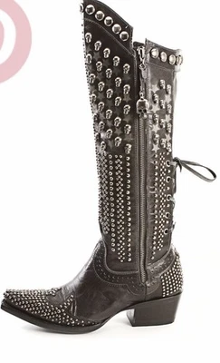 Double D Ranch Killa 旗靴 9.5 码黑色 — 第 1/4 张图片